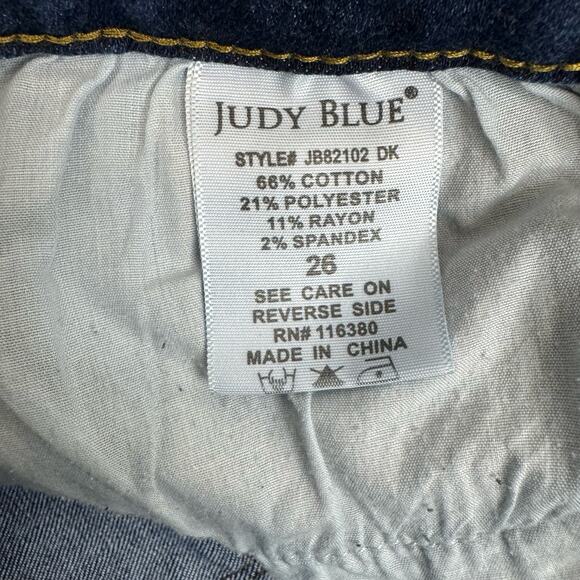 Judy Blue Relaxed Fit Mid Rise Stretch Denim Jeans Cropped Ankle Tapered Size 26 - Picture 11 of 11